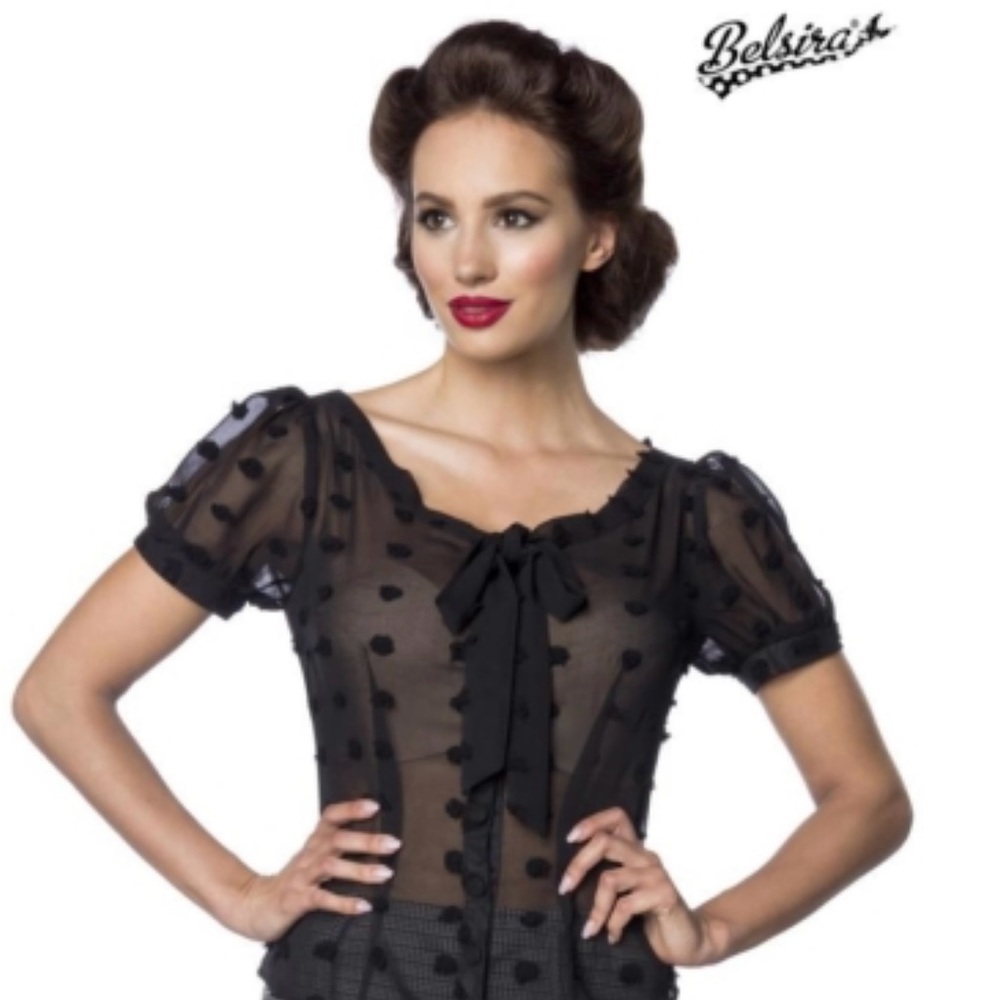 Unique Vintage Swiss Dot Blouse